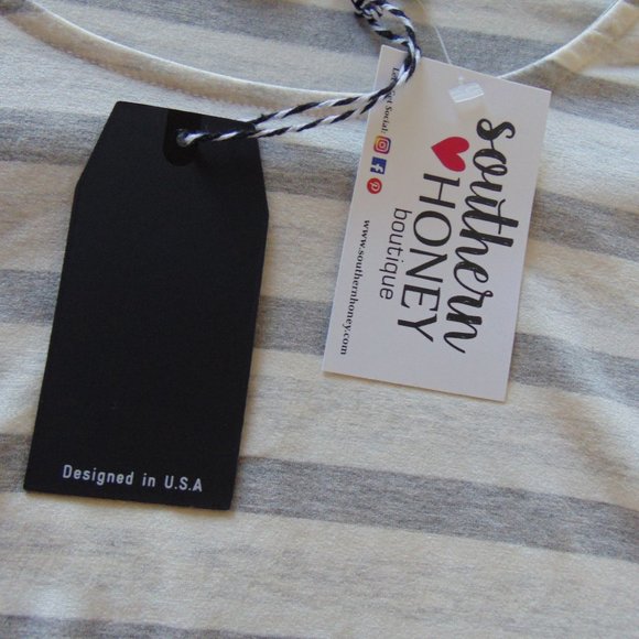 Trend Factory Cream & Gray Striped Butterfly Top - Picture 7 of 9